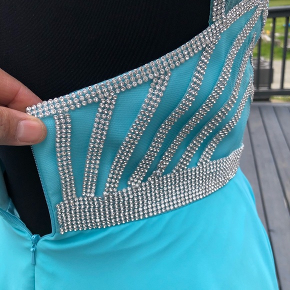 Aqua beaded formal/ prom/ bridesmaid dress - Picture 4 of 4